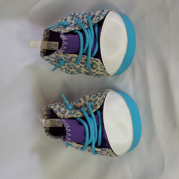 Build a Bear Leopard Print Converse Shoes Blue Purple Good condition - Picture 4 of 8